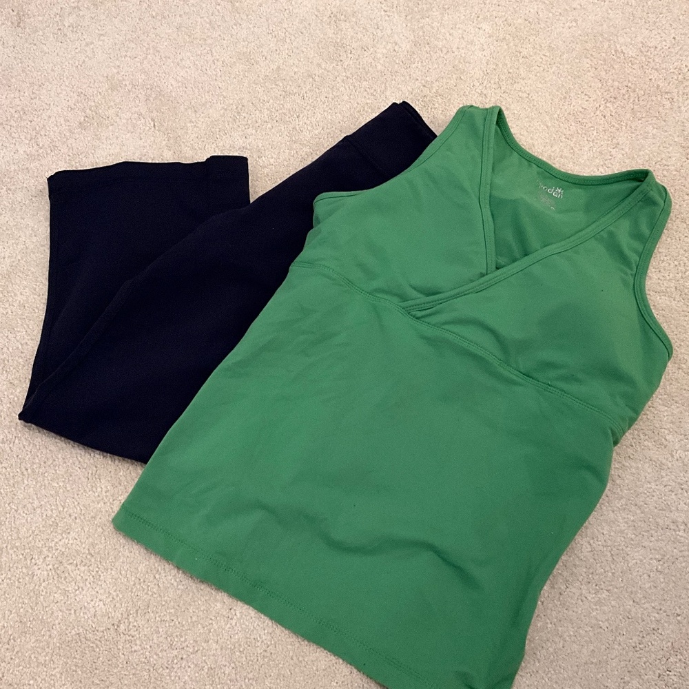 Kyodan leggings and matching tank shirt size large